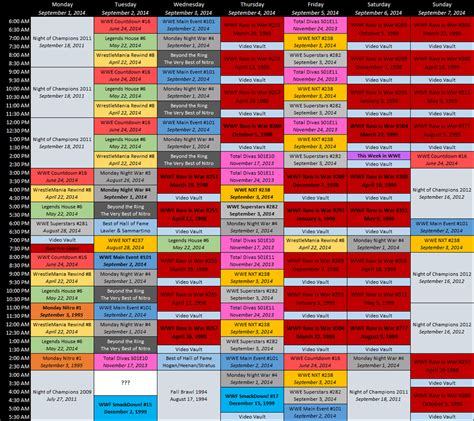 w network schedule